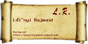 Lányi Rajmund névjegykártya